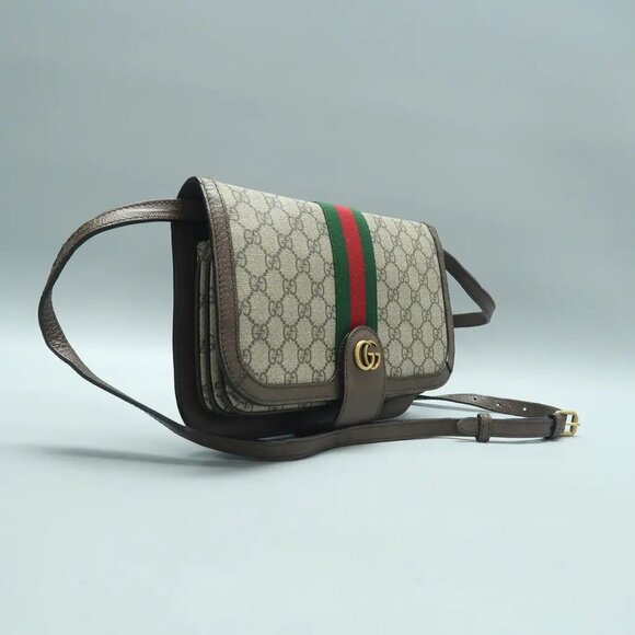 Authentic GUCCI Ophidia Compartment Messenger Canvas Shoulder Bag 1126-121424 - Picture 3 of 12